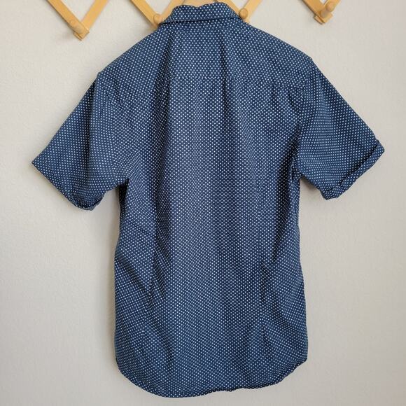 Lon NYC Star Pattern Short Sleeve Button Up Shirt Medium - Picture 4 of 11